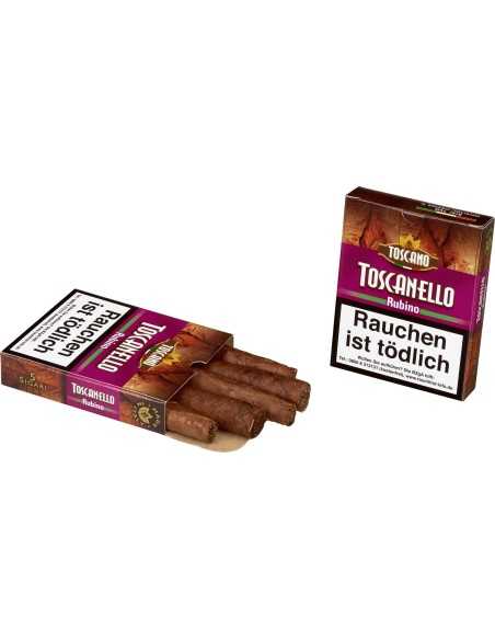 سیگار برگ (سیگارلو) توسکانلو Toscano Toscanello Rubino (بسته 5 نخی)
