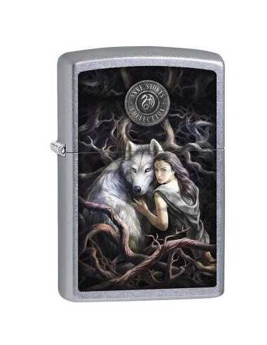 خرید فندک زیپو طرح گرگ و دختر Zippo CI405815 (ANNE STOKES COLLECTIO)