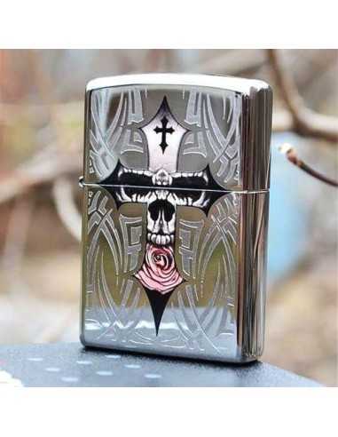 فندک زیپو جمجمه و صلیب Zippo 28874 (SKULL CROSS)