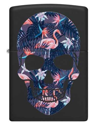 خرید فندک زیپو طرح جمجمه و فلامینگو Zippo 49771 (FLAMINGO SKULL)