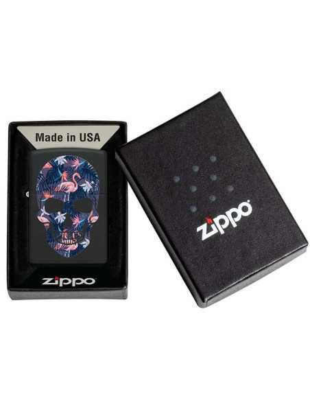 فندک زیپو طرح جمجمه و فلامینگو Zippo 49771 (FLAMINGO SKULL)