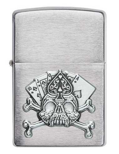 فندک زیپو طرح جمجمه Zippo 49293 (CARD SKULL EMBLEM)