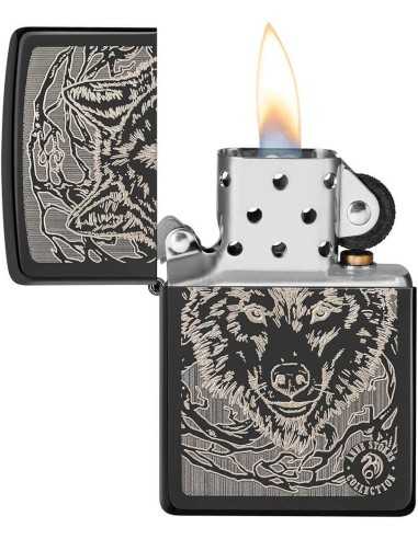 فندک زیپو طرح گرگ Zippo 49443 (ANNE STOKES)