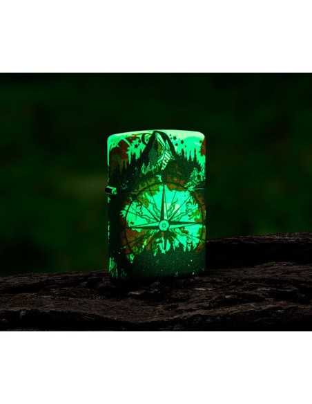 فندک زیپو طرح قطب نما شبرنگ Zippo 49805 (COMPASS DESIGN)