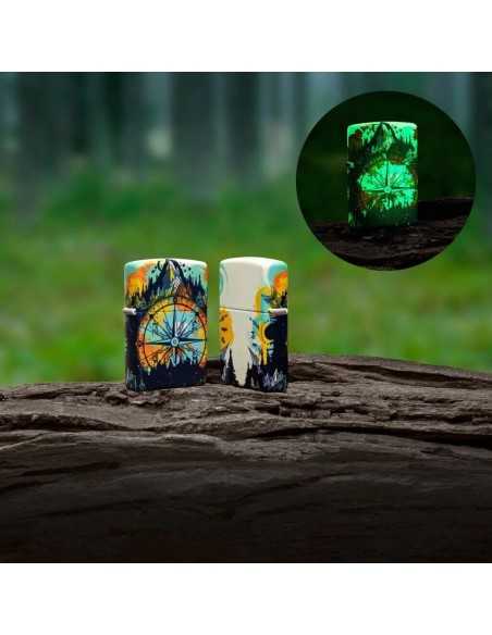 فندک زیپو طرح قطب نما شبرنگ Zippo 49805 (COMPASS DESIGN)