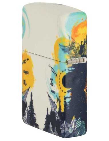 فندک زیپو طرح قطب نما شبرنگ Zippo 49805 (COMPASS DESIGN)