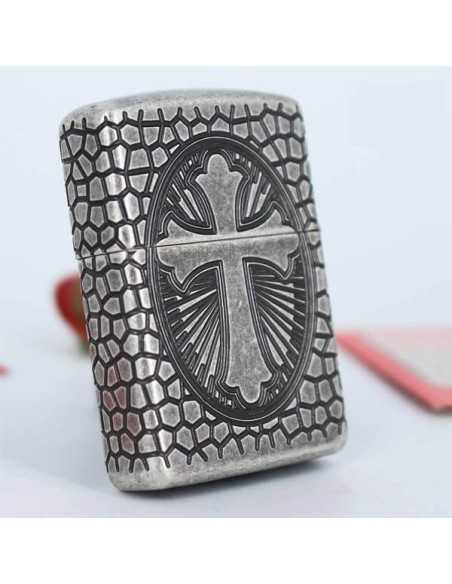 فندک زیپو نقره آرمورکیس سنت کریستوفر Zippo 49160 (ST CHRISTOPHER MEDAL)