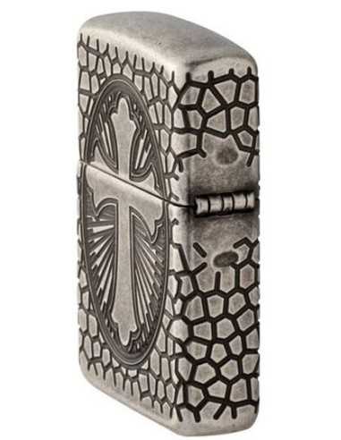 فندک زیپو نقره آرمورکیس سنت کریستوفر Zippo 49160 (ST CHRISTOPHER MEDAL)