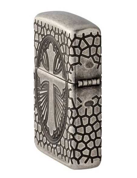 فندک زیپو نقره آرمورکیس سنت کریستوفر Zippo 49160 (ST CHRISTOPHER MEDAL)