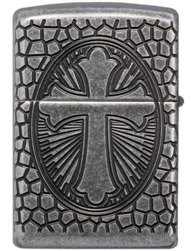 فندک زیپو نقره آرمورکیس سنت کریستوفر Zippo 49160 (ST CHRISTOPHER MEDAL)