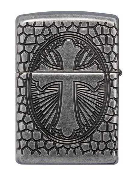 فندک زیپو نقره آرمورکیس سنت کریستوفر Zippo 49160 (ST CHRISTOPHER MEDAL)