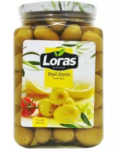 زیتون سبز بسیار درشت لوراس ترکیه ای اعلا 1.5 کیلویی Loras Olives Extra Extra Large