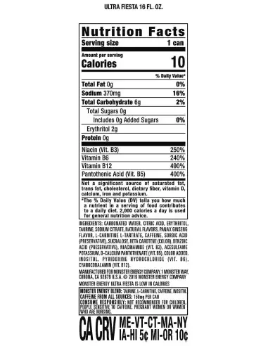 نوشیدنی انرژی زا بدون قند مانستر الترا فیستا...