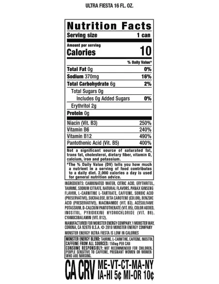 نوشیدنی انرژی زا بدون قند مانستر الترا فیستا مانگو Monster Energy Ultra Fiesta Mango 500ml