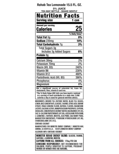 نوشیدنی انرژی زا مانستر رهب چای و لیموناد...