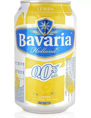 آبجو بدون الکل باواریا با طعم لیمو (دلستر لیمو) قوطی فلزی Bavaria Lemon 330ml
