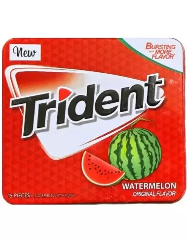 قیمت خرید آدامس تریدنت با طعم هندوانه جعبه فلزی Trident Watermelon Flavor Gum