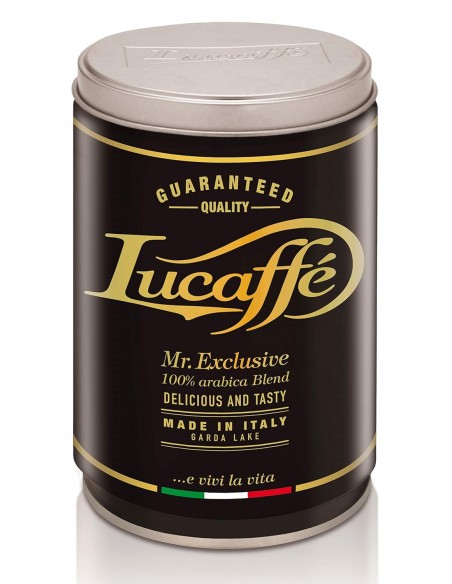 قیمت و خرید دانه قهوه لوکافه 100% عربیکا مستر اکسکلوسیو قوطی 250 گرمی Lucaffé Mr. Exclusive 100% Arabica Ground coffee