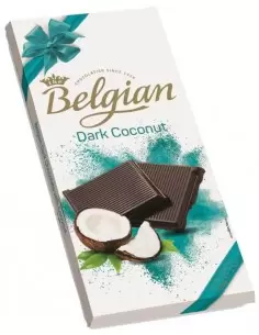قیمت خرید شکلات تلخ بلژین دارک کوکونات 100 گرمی Belgian Dark Coconut Chocolate