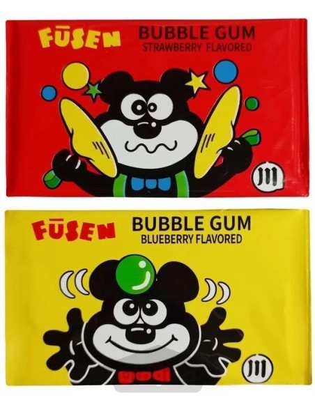 آدامس خرسی بادکنکی با طعم زغال اخته فوزن بزرگ بسته 5 عددی Fusen Bubble Gum Blueberry Flavor
