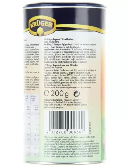 دمنوش بیست گیاه کروگر ایمپرس 200 گرمی Kruger Herbal Tea impress
