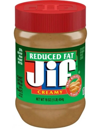 قیمت خرید کره بادام زمینی کم چرب و خامه ای جیف 454 گرمی Reduced Fat Creamy Peanut Butter Peanuts