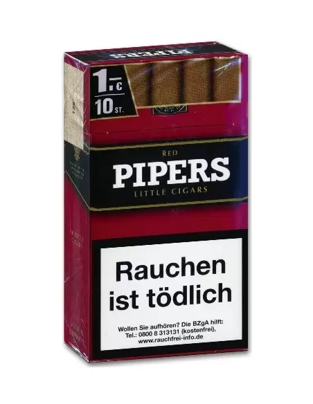 سیگار برگ پایپرز سویت چری (گیلاس) Pipers Club Cigars Sweet Cherry - بسته 10نخی