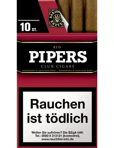 سیگار برگ پایپرز سویت چری (گیلاس) Pipers Club Cigars Sweet Cherry - بسته 10نخی