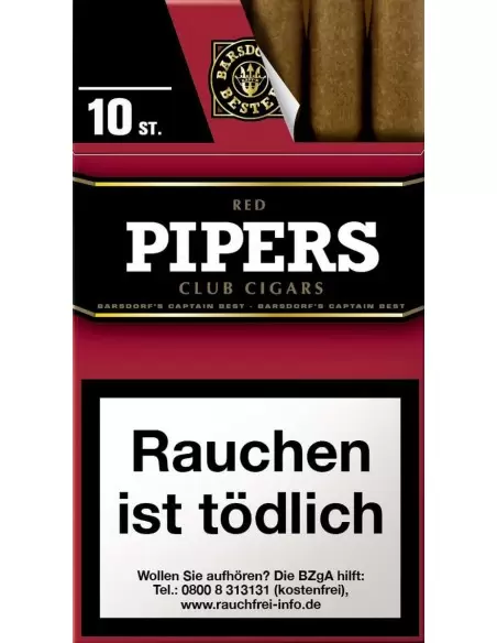 سیگار برگ پایپرز سویت چری (گیلاس) Pipers Club Cigars Sweet Cherry - بسته 10نخی