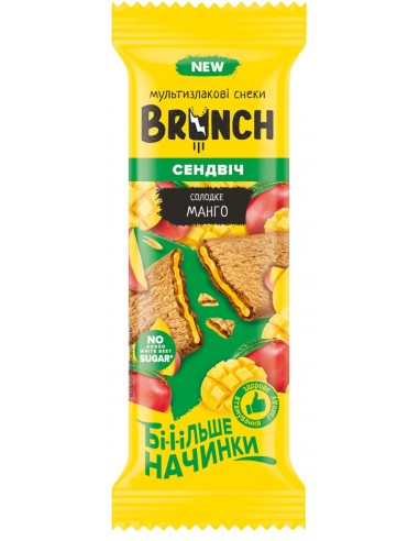 خرید کراکر غلات برانچ با فیلینگ کرم انبه-56 گرمی Brunch Sweet Mango Sandwich