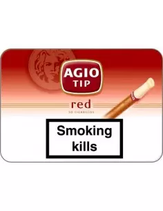 سیگار برگ آجیو قرمز با طعم وانیل فیلتر زغالی (سیگاریلو) Agio Tip Red- (1نخی)