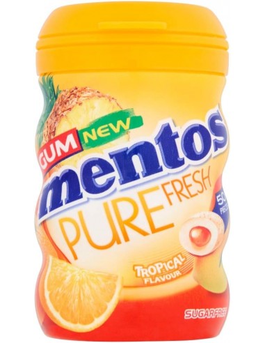خرید آدامس بدون قند منتوس با طعم میوه های استوایی-100 گرمی Mentos Pure Fresh Tropical Flavor Sugar Free Chewing Gum