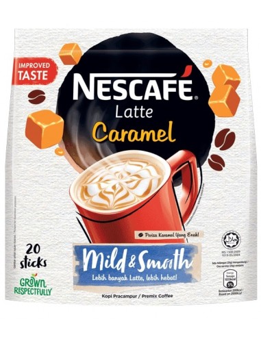 خرید کافی میکس نسکافه لاته با طعم کارامل 20 عددی Nescafe Latte 3 in 1 Caramel