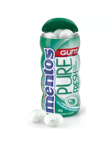 خرید آدامس منتوس بدون شکر با طعم نعنا سبز 30 گرمی Mentos Pure Fresh Green Mint Aroma