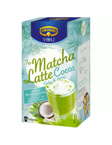 خرید چای ماچا لاته کروگر با طعم نارگیل 250 گرمی (10 عددی) Kruger Matcha Latte Coconut Drink