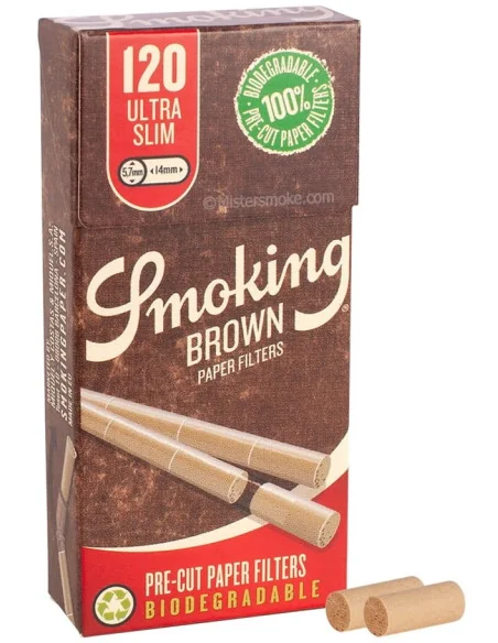 فیلتر سیگار پیچ اسموکینگ براون اولترا اسلیم 120عددی Smoking Brown Ultra Slim Filters