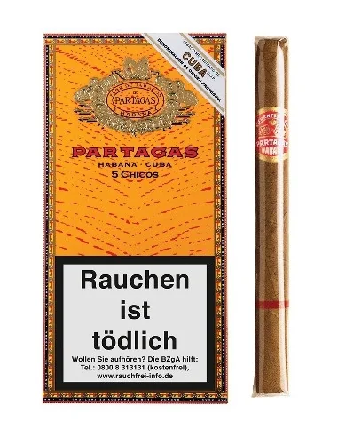 سیگار برگ پارتگاس چیکوس اصل کوبا (بسته ۵ تایی)...