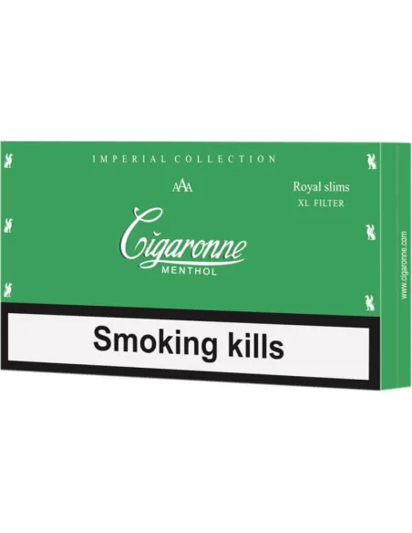 سیگار سیگارون رویال اسلیم منتول (سیگارون سبز) Cigaronne Imperial Collection Royal Slims XLfilter - (جعبه 20 نخی)