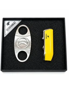 ست فندک سه شعله و کاتر سیگار برگ (طرح کوهیبا) Cohiba Sm-1A