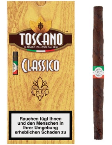 سیگار برگ (سیگارلو) توسکانلو کلاسیکو Toscano Toscanello Classico(بسته 5 نخی)