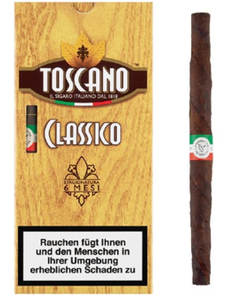 سیگار برگ (سیگارلو) توسکانلو کلاسیکو Toscano Toscanello Classico(بسته 5 نخی)